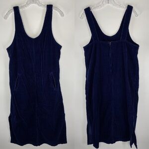 J.G. Hook Dark Blue Corduroy Overall Jumper Dress Size 10P